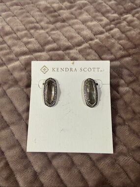 EUC Kendra Scott Aston Faceted Stud Earrings Abalone Stone